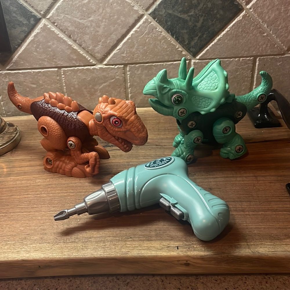 Lot 2 Dinosaur 2006 Mattel Imaginext Battery Operated Walking Roaring + drill